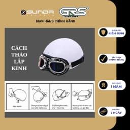 Thumbnail Kính phi công nhiều màu gắn mũ bảo hiểm nửa đầu SUNDA, GRS 3