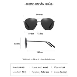 Thumbnail Kính Râm Nam Phân Cực AORON Chống Tia UV400 Chống Chói Gọng Metal Cao Cấp Siêu Thời Trang Hàn Quốc AK062 2