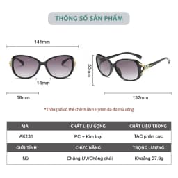 Thumbnail Kính Râm Nữ Thời Trang AORON Gọng PC Đàn Hồi Chạm Hồ Ly Sang Trọng Và Cuốn Hút, Tròng Kính Nữ Phân Cực Chống UV 2