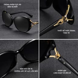 Thumbnail Kính Râm Nữ Thời Trang AORON Gọng PC Đàn Hồi Chạm Hồ Ly Sang Trọng Và Cuốn Hút, Tròng Kính Nữ Phân Cực Chống UV 3