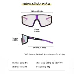 Thumbnail Kính Thể Thao Chống Gió Bụi Nước Mưa AORON Đạp Xe Vận Động Ban Ngày Ban Đêm Chống Tia UV400 Đổi Màu Đa Dạng AK189 2