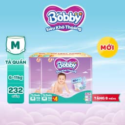Thumbnail [KOL] [TẶNG MIẾNG NGẪU NHIÊN] Combo 02 tã quần Bobby Siêu Khô Thoáng - 100% Thoáng Khí Mega Jumbo M112/L96/XL84/XXL76 2
