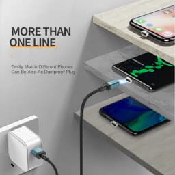 Thumbnail Kuulaa Cáp Từ Tính 3 Trong 1 Loại C USB C 3A Sạc Nhanh Cho Điện Thoại Thông Minh Cáp Micro Lightning Cho iPhone Android 2