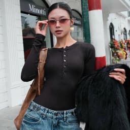 Thumbnail làminapparel - LONG SLEEVE BUTTON UP BODYSUIT 4
