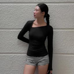 Thumbnail làminapparel - SLANTED V-NECK LONG SLEEVE TOP 4