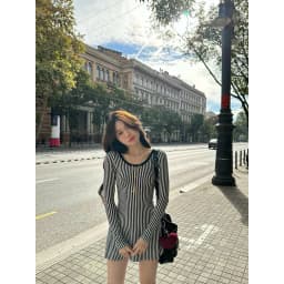 Thumbnail làminapparel - STRIPED OPEN BACK MINI DRESS 3