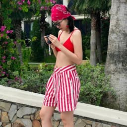 Thumbnail làminapparel - STRIPED PLEATED SHORTS 1