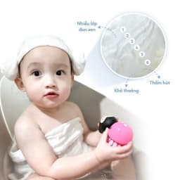 Thumbnail L'Ange Khăn sữa/Khăn lót gối/Khăn lau mặt/Khăn yếm vải bông 6 lớp 25x40cm cho bé (set 2 cái) 2