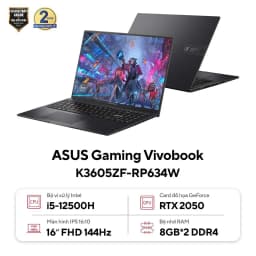 Thumbnail Laptop ASUS Gaming VivoBook K3605ZF-RP634W – i5-12500H & RTX2050 – Chiến Game đỉnh cấp 2
