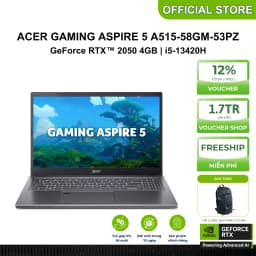 Thumbnail Laptop Gaming Acer Aspire 5 A515-58GM-53PZ – i5-13420H, RTX 2050, hiệu năng vượt trội cho game thủ 1