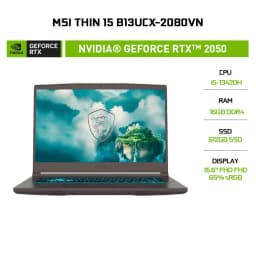 Thumbnail Laptop Gaming MSI Thin 15 B13UCX-2080VN i5-13420H | GeForce RTX™ 2050 4GB | 16GB | 512GB | 15.6' FHD 144Hz 1