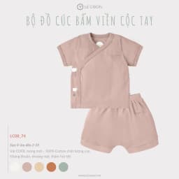 Thumbnail LE COON | Bộ Đồ Cúc Bấm Viền Cộc Tay | COOL | 0 tháng-3 tuổi 2