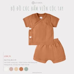 Thumbnail LE COON | Bộ Đồ Cúc Bấm Viền Cộc Tay | COOL | 0 tháng-3 tuổi 4