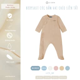Thumbnail LE COON | Bodysuit Dài Cúc Bấm Vạt Chéo Liền Tất | BAMBOO mỏng mát | 0-9 tháng 3