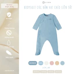 Thumbnail LE COON | Bodysuit Dài Cúc Bấm Vạt Chéo Liền Tất | BAMBOO mỏng mát | 0-9 tháng 4
