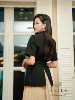Thumbnail LEILA CLOSET | Chân váy thiết kế Gina xếp li, kèm belt 1