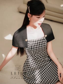 Thumbnail LEILA CLOSET | Đầm thiết kế Jynn caro cổ vuông dáng xoè ngắn 3