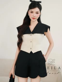 Thumbnail LEILA CLOSET | Quần thiết kế Olivia chất tweed phối nút 3