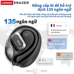 Thumbnail Lenovo ERAZER X5 Al Thông Minh Thời Gian Thực Dịch Tai Nghe Không Dây Mở Tai Bluetooth 5.4 Có Màn Hình LED Tai Nghe Kinh Doanh Có Mic Chống Thấm Nước IPX5 3