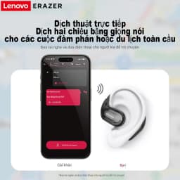 Thumbnail Lenovo ERAZER XT66 PRO Al Tai nghe không dây dịch thời gian thực thông minh Bluetooth 5.4 SLEEP ASMR có màn hình cảm ứng LED Tai nghe kinh doanh có Mic chống nước IPX5 3