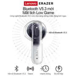 Thumbnail Lenovo Erazer XT98 Tai Nghe Nhét Tai Mini Bluetooth 5.4 Âm Thanh HiFi Stereo Chống Nước Chống Ồn Có Micro 4