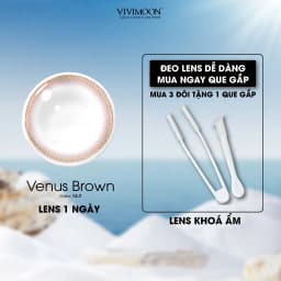 Thumbnail Lens khóa ẩm cận 1 ngày Venus Brown VIVIMOON màu nâu tự nhiên (Giá 01 chiếc) 1