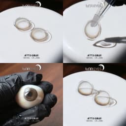 Thumbnail Lens mắt 773 Gray màu xám light nâu đối xứng, viền đen, size vừa - thương hiệu LUNA EYES 3