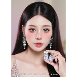 Thumbnail Lens mắt 773 Gray màu xám light nâu đối xứng, viền đen, size vừa - thương hiệu LUNA EYES 4