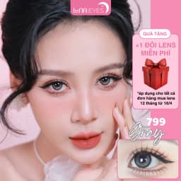Thumbnail Lens mắt 799 Gray màu xám nâu hiệu ứng filter, viền đen, size vừa - thương hiệu LUNA EYES 1