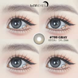 Thumbnail Lens mắt 799 Gray màu xám nâu hiệu ứng filter, viền đen, size vừa - thương hiệu LUNA EYES 2