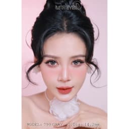 Thumbnail Lens mắt 799 Gray màu xám nâu hiệu ứng filter, viền đen, size vừa - thương hiệu LUNA EYES 3