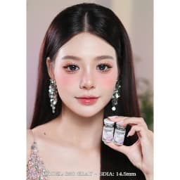 Thumbnail Lens mắt B30 Gray màu xám đen mắt mèo, viền đen bản to, size to - thương hiệu LUNA EYES 4