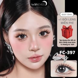 Thumbnail Lens mắt FC-397 Gray màu xám đen filter, viền đen, size vừa - thương hiệu LUNA EYES 1