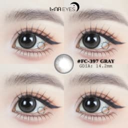 Thumbnail Lens mắt FC-397 Gray màu xám đen filter, viền đen, size vừa - thương hiệu LUNA EYES 3