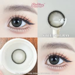 Thumbnail Lens mắt Teemo Gray màu xám có viền tự nhiên - size to, thương hiệu Babiee Hàn Quốc, hsd 12 tháng 1