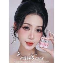 Thumbnail Lens mắt Teemo Gray màu xám có viền tự nhiên - size to, thương hiệu Babiee Hàn Quốc, hsd 12 tháng 2