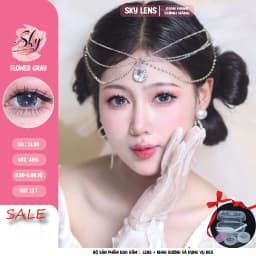 Thumbnail Lens vân  hoa -Kính áp tròng Sky Contact Lens Korea- Flower Gray Dia 14.00 Bc 8.6 1