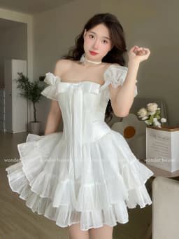 Thumbnail Levi Dress Wonderhouse Đầm thiết kế dáng xòe công chúa chất vải dày dặn dự tiệc, dạo phố nữ tính sang trọng 4