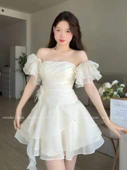 Thumbnail Levia Dress Wonderhouse Đầm thiết kế xếp ly dáng xòe tua rua chất vải dày vừa phải dự tiệc, dạo phố nữ tính sang trọng 1