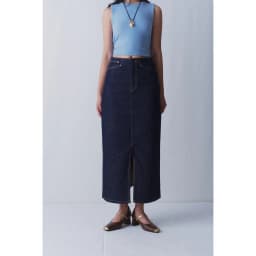 Thumbnail LIBÉ WORKSHOP - Chân váy denim dáng dài xẻ tà thân trước màu xanh dương đậm 1
