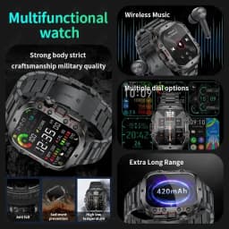 Thumbnail Lige Đồng Hồ Thông Minh Đa Chức Năng Màn Hình 1.96 inch Chống Thấm Nước 4