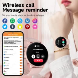 Thumbnail Lige Đồng hồ thông minh chính hãng dành cho nữ Cuộc gọi Bluetooth 1.39inch IP68 Giấy dán tường tùy chỉnh nhịp tim chống nước 2