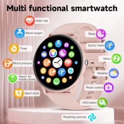 Thumbnail Lige Đồng hồ thông minh chính hãng dành cho nữ Cuộc gọi Bluetooth 1.39inch IP68 Giấy dán tường tùy chỉnh nhịp tim chống nước 3
