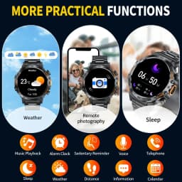 Thumbnail Lige Đồng hồ thông minh Cuộc gọi Bluetooth Chống nước 1,53 inch Màn hình cảm ứng toàn diện100 + Chế độ thể thao Theo dõi nhịp tim Mặt số giấy dán tường Máy tính 3