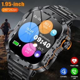 Thumbnail Lige Đồng Hồ Thông Minh Dành Cho Nam Nữ Chống Thấm Nước Thể Thao 1.95inch Màn Hình Cảm Ứng Toàn Bộ 290mAh Nhịp Tim Oxy Trong Máu Giấy Dán Tường Tùy Chỉnh 1
