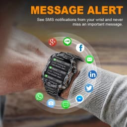 Thumbnail Lige Đồng Hồ Thông Minh Dành Cho Nam Nữ Chống Thấm Nước Thể Thao 1.95inch Màn Hình Cảm Ứng Toàn Bộ 290mAh Nhịp Tim Oxy Trong Máu Giấy Dán Tường Tùy Chỉnh 3
