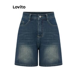 Thumbnail Live Hosts' pick - Quần Short Jean Cạp Cao Denim Có Túi Màu Trơn LNA19020 4