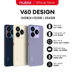 Thumbnail [Livestream mã giảm 20%] Điện Thoại Nubia V60 Design | 16(6+10)GB/256GB | 6.6'' HD+ | Octa Core 1.6GHZ | 5000mAh 22.5W 2
