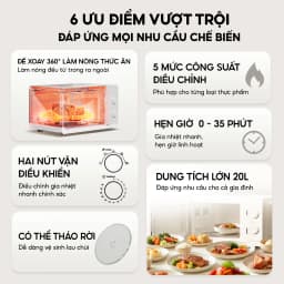 Thumbnail Lò vi sóng AQUA MWM2001R 20L công nghệ mới tiết kiệm điện, đĩa xoay tháo rời dễ vệ sinh 3