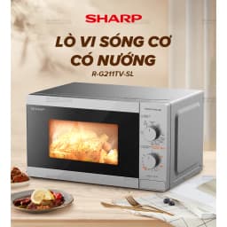 Thumbnail Lò Vi Sóng Cơ Có Nướng R-G211TV-SL/BK 21L [ Công Suất 800W,3 Chức năng nướng kết hợp] 1